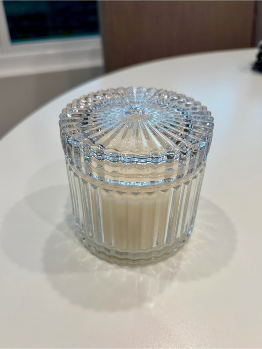 Amber Saffron Soy Wax Hand Poured Small Batch Glass Lidded Candle 6 oz